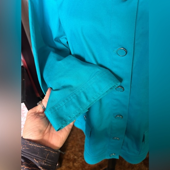 Christopher & Banks Women’s Turquoise Button Down Jean Blouse/Jacket EUC!​​​ - Picture 5 of 8